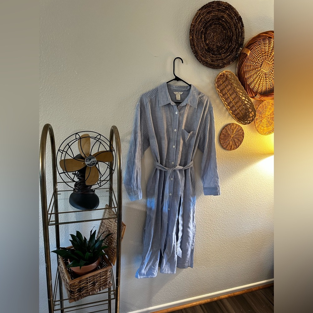 H and M Dress Linen Blend Women’s Medium
